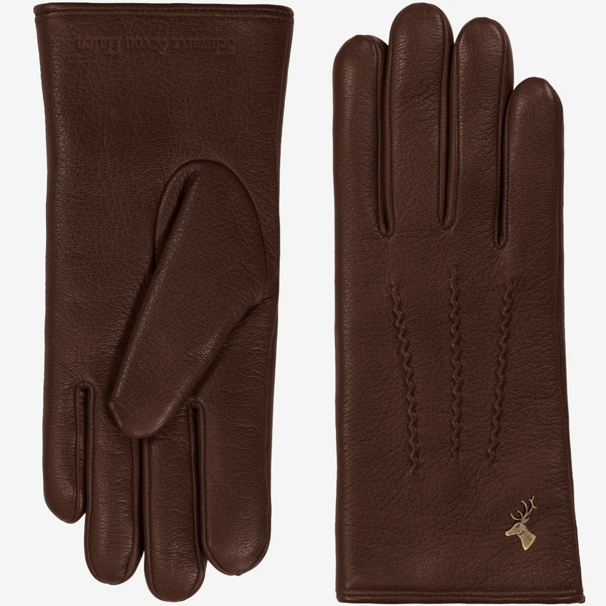 Alessandra (brown) - Goatskin leather gloves with lambswool lining & touchscreen feature - Image 3