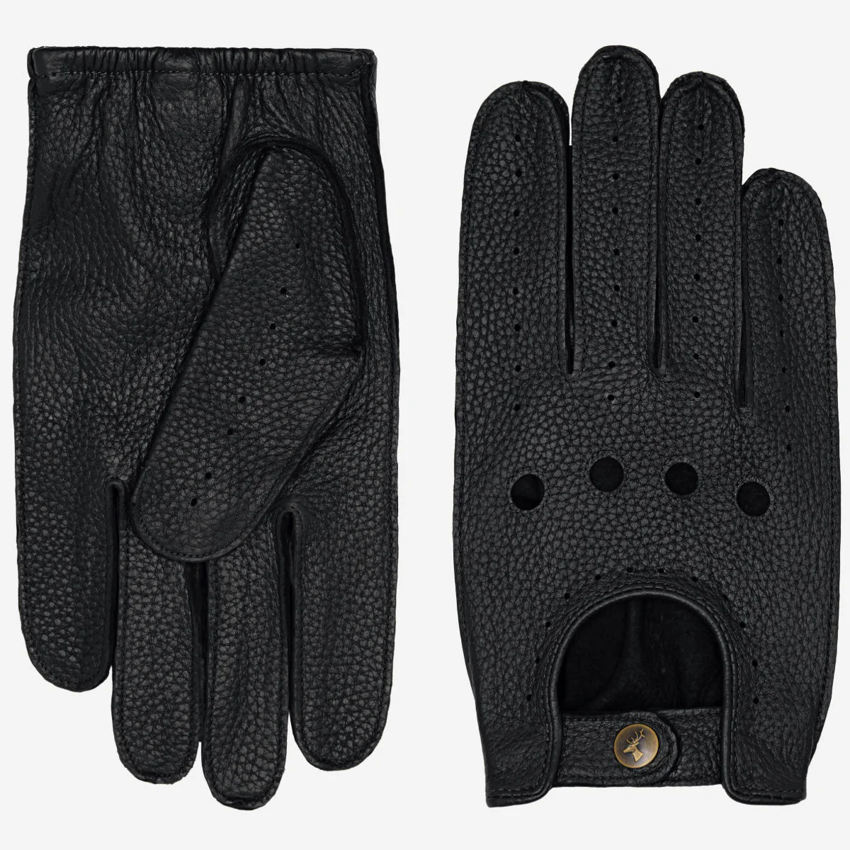 Austin (black) – Luxurious men's driving gloves made of American deerskin leather - Image 3