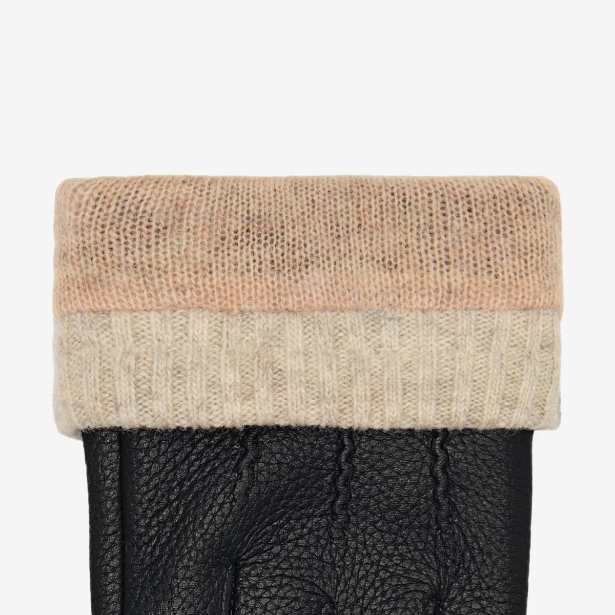 Columbus (black) – Luxurious deerskin (American deerskin) leather gloves with warm wool lining - Image 4