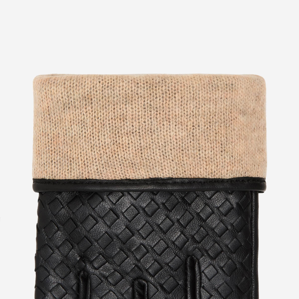 Frederick (black) - Basketweave pattern gloves with wool lining and touchscreen feature - Image 4
