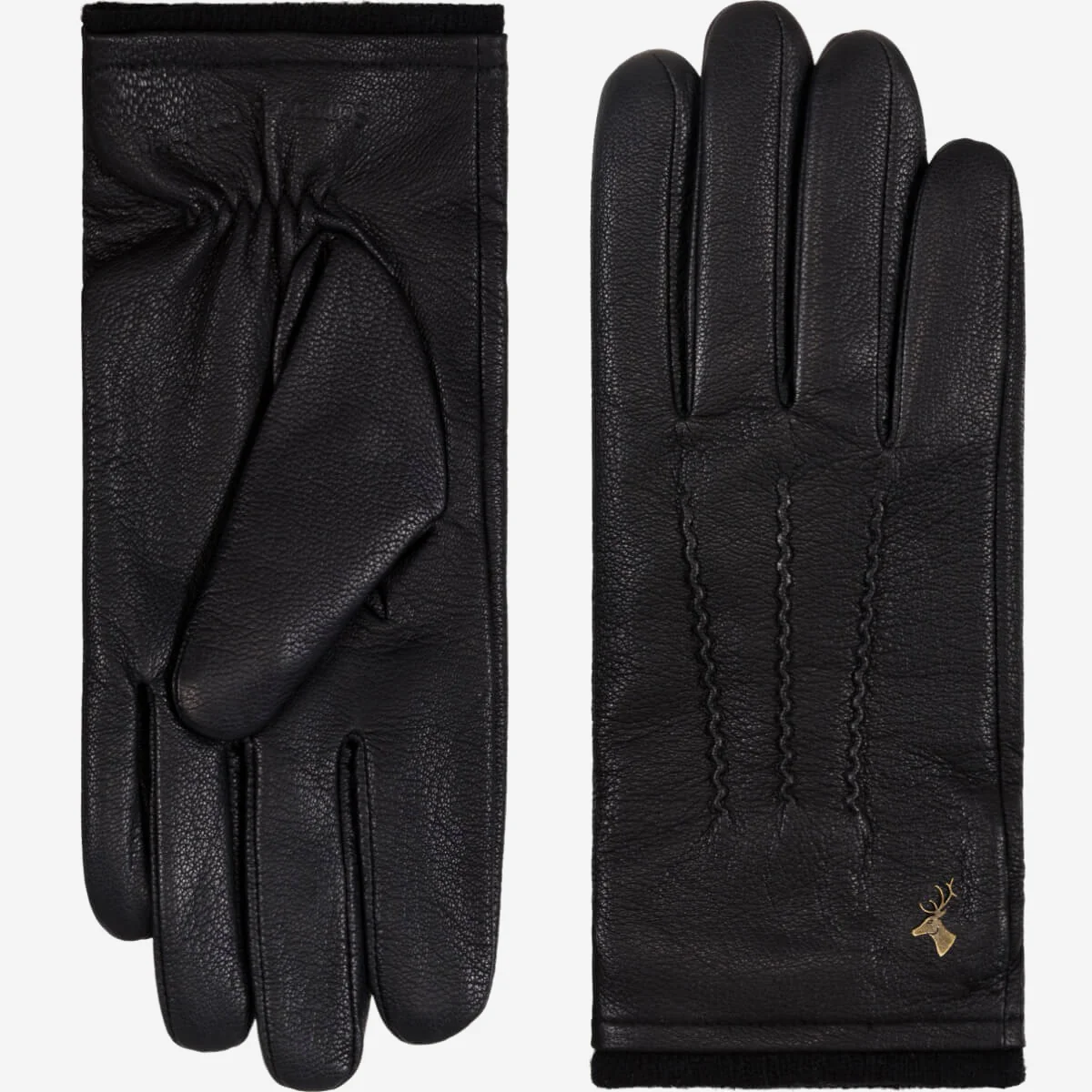 Harvey (black) - Goatskin leather gloves with luxurious wool lining & touchscreen feature - Image 3