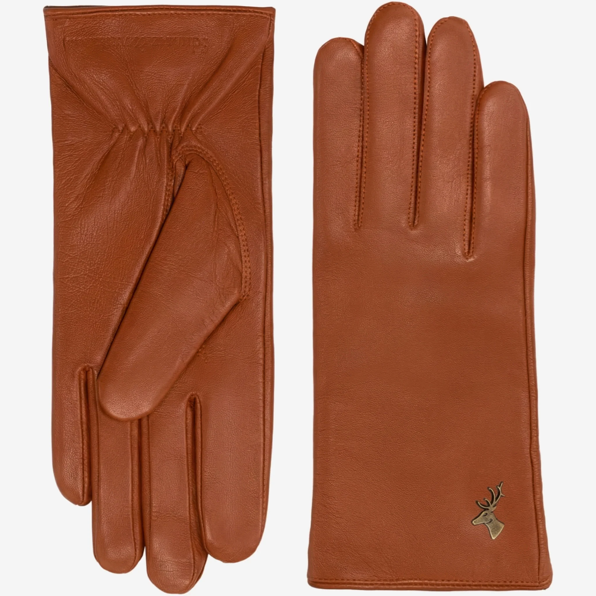 Ivy (cognac) - Sheepskin leather gloves with wool/cashmere lining & touchscreen feature - Image 3