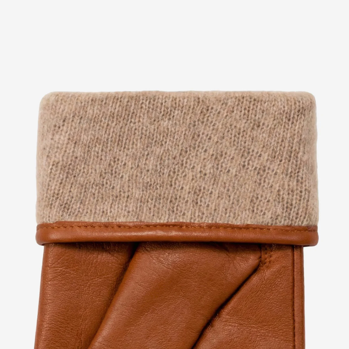 Ivy (cognac) - Sheepskin leather gloves with wool/cashmere lining & touchscreen feature - Image 4