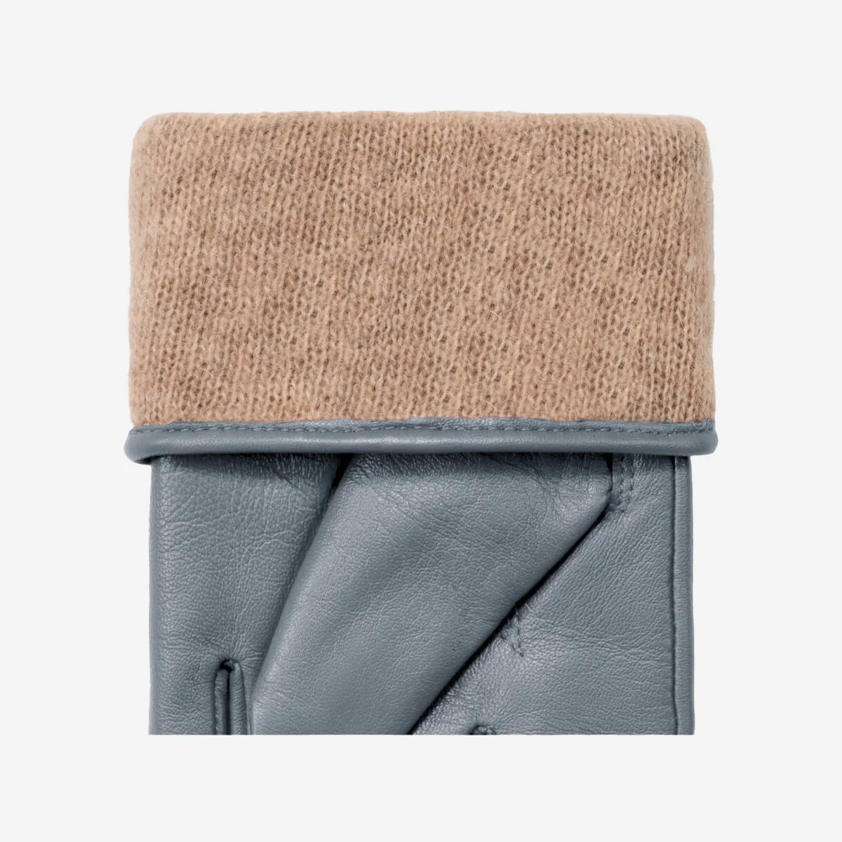 Ivy (grey) – Sheepskin leather gloves with wool/cashmere lining & touchscreen feature - Image 4