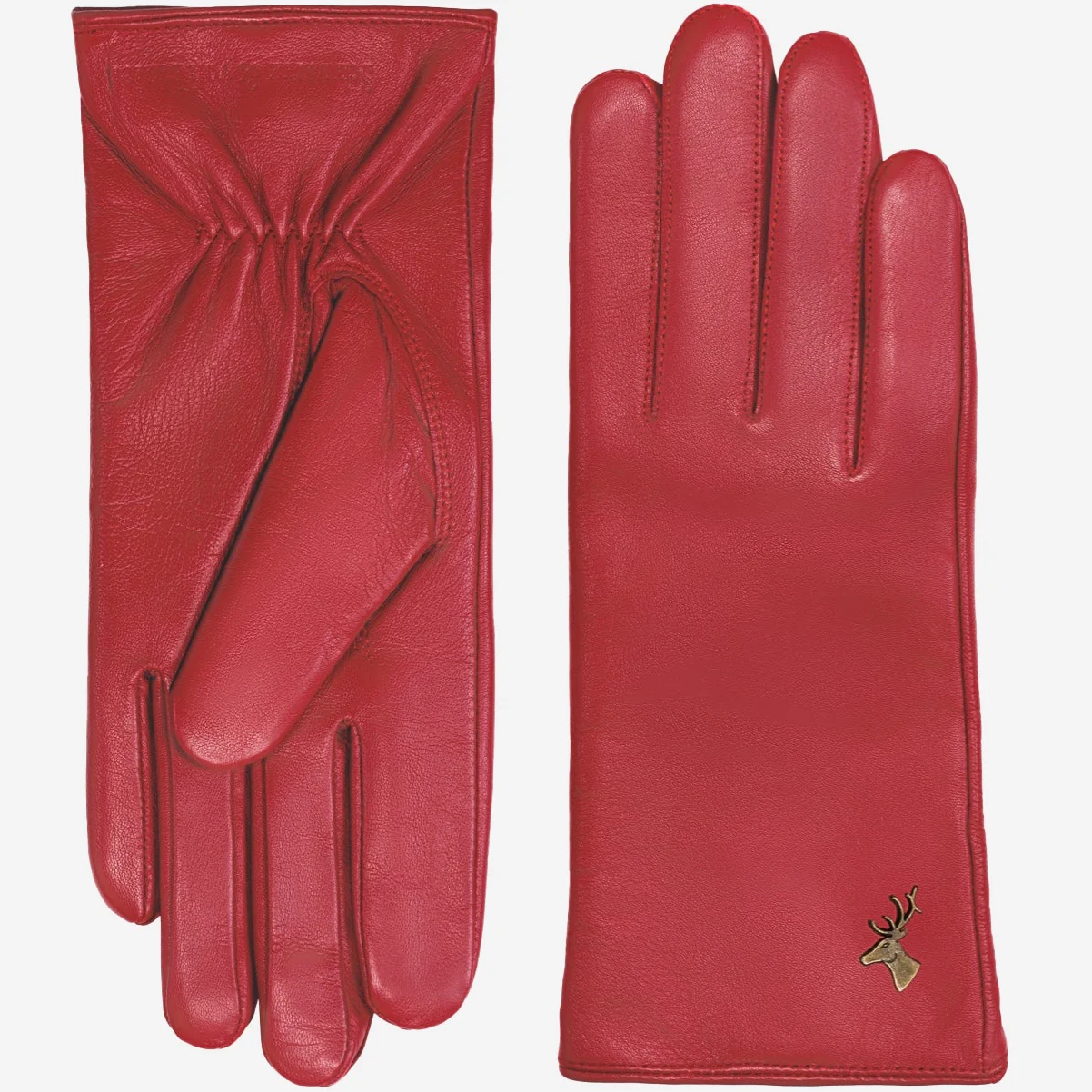 Ivy (red) – Sheepskin leather gloves with wool/cashmere lining & touchscreen feature - Image 3
