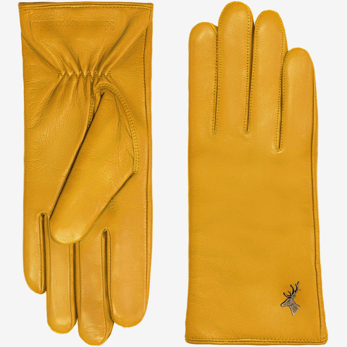 Ivy (yellow) - Sheepskin leather gloves with wool/cashmere lining & touchscreen feature - Image 3