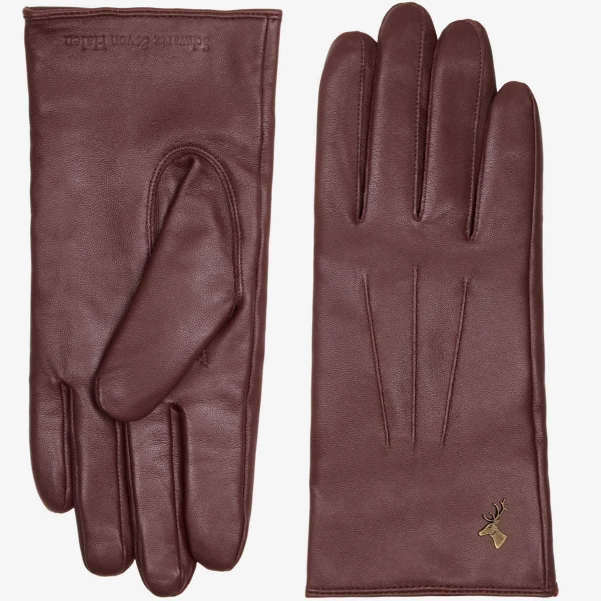 James (brown) - Classic sheepskin leather gloves with luxurious cashmere lining & touchscreen feature - Image 3