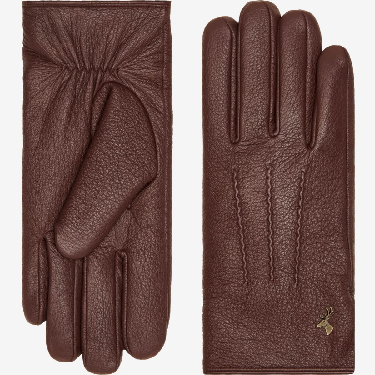 Jaxon (brown) - Goatskin leather gloves with luxurious faux fur lining & touchscreen feature - Image 3