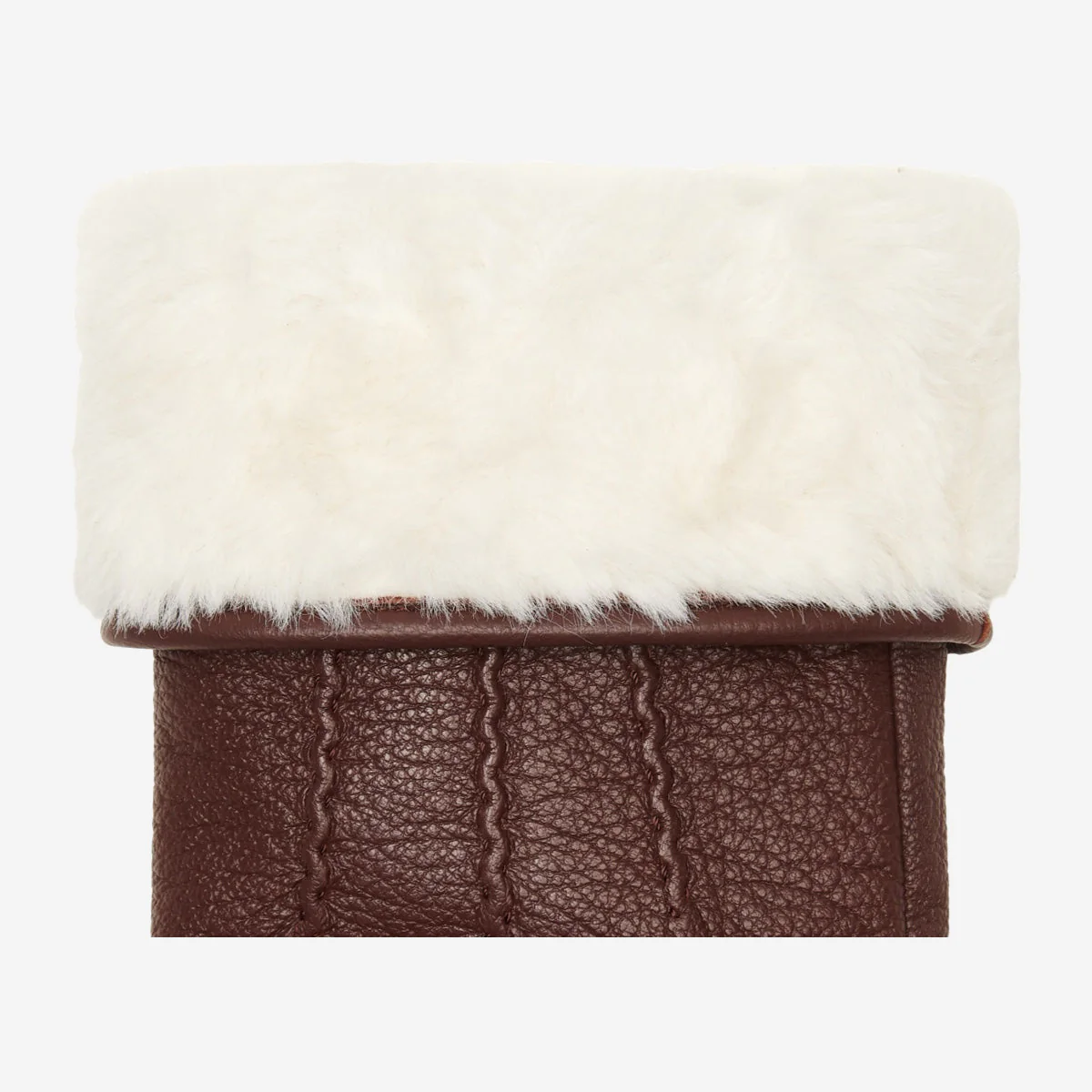 Jaxon (brown) - Goatskin leather gloves with luxurious faux fur lining & touchscreen feature - Image 4