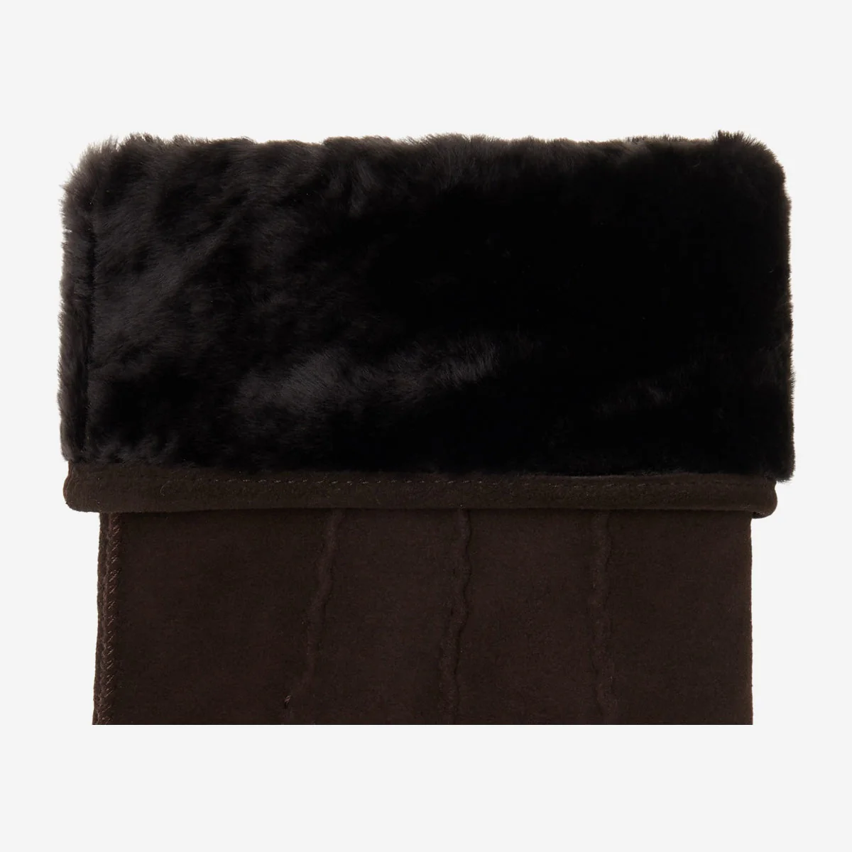 Josie (brown) - Suede goatskin leather gloves with luxurious sheep fur lining - Image 4