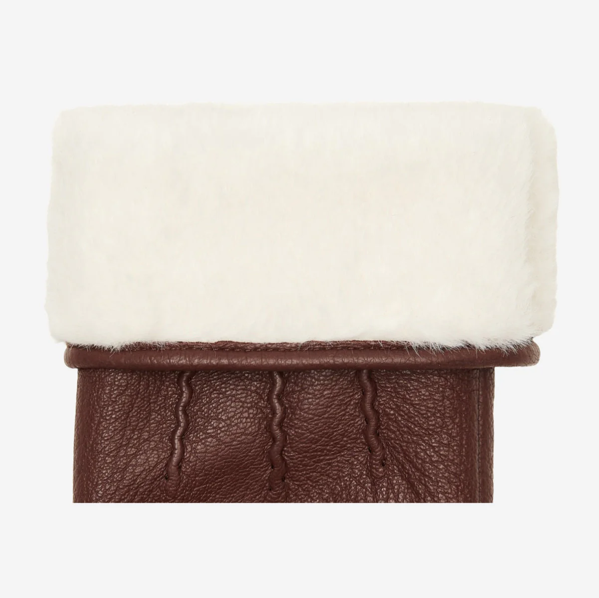Julia (brown) - Goatskin leather gloves with luxury faux fur lining & touchscreen feature - Image 4