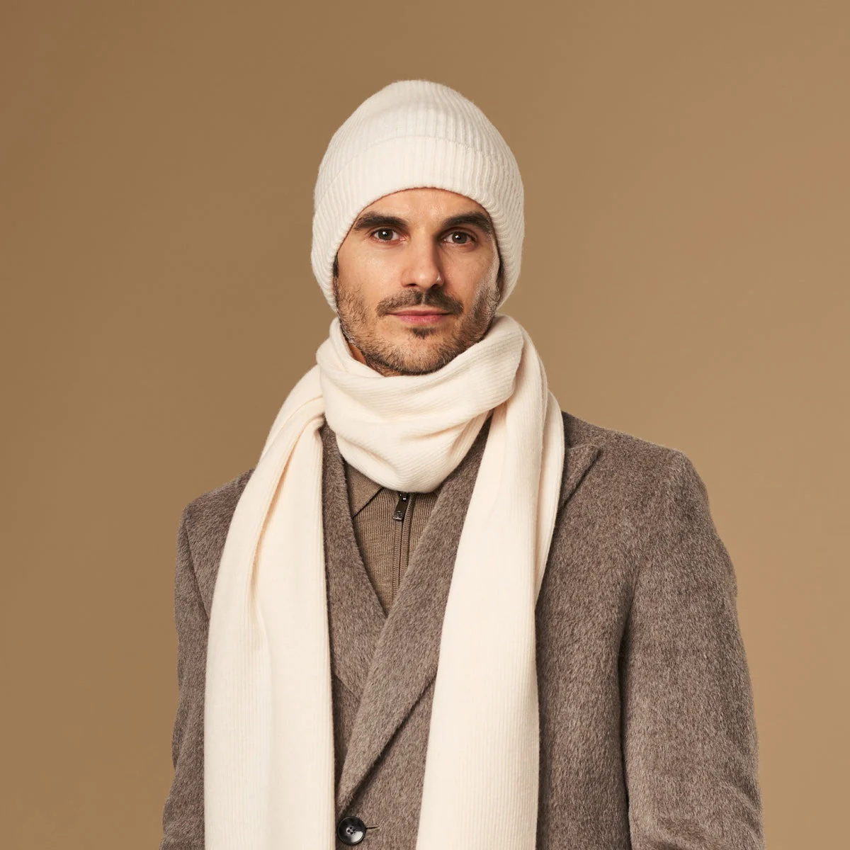 Mischa (cream) - Premium beanie made of soft Merino wool (unisex) - Image 8