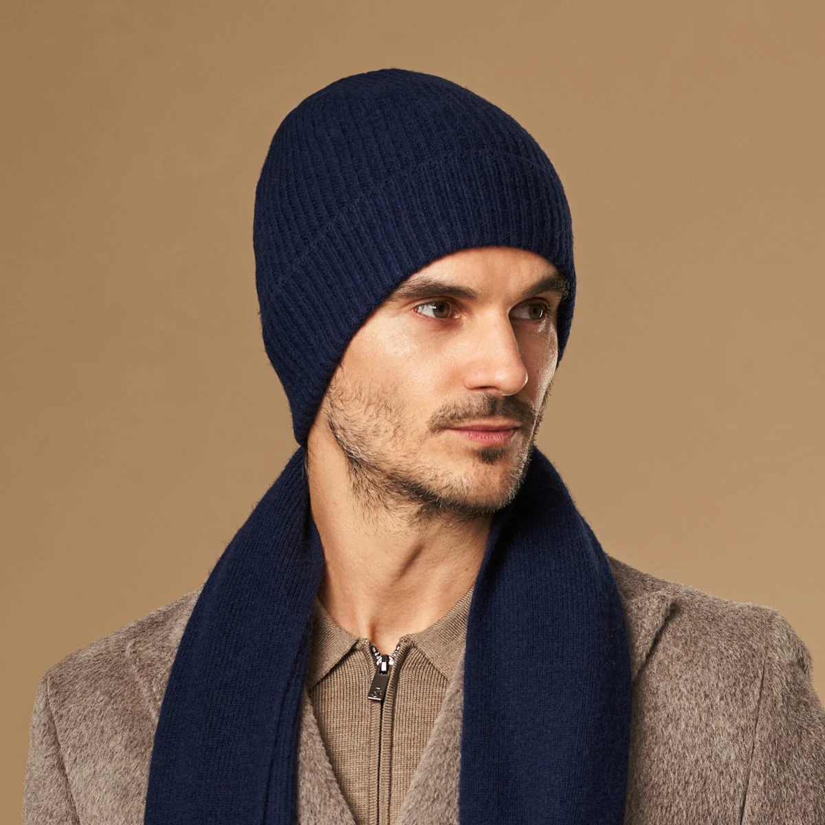 Mischa (navy blue) - Premium beanie made of soft Merino wool (unisex) - Image 5