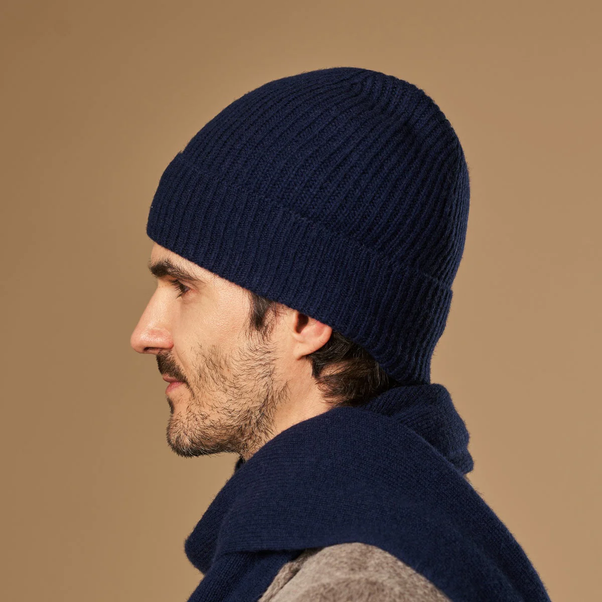 Mischa (navy blue) - Premium beanie made of soft Merino wool (unisex) - Image 7