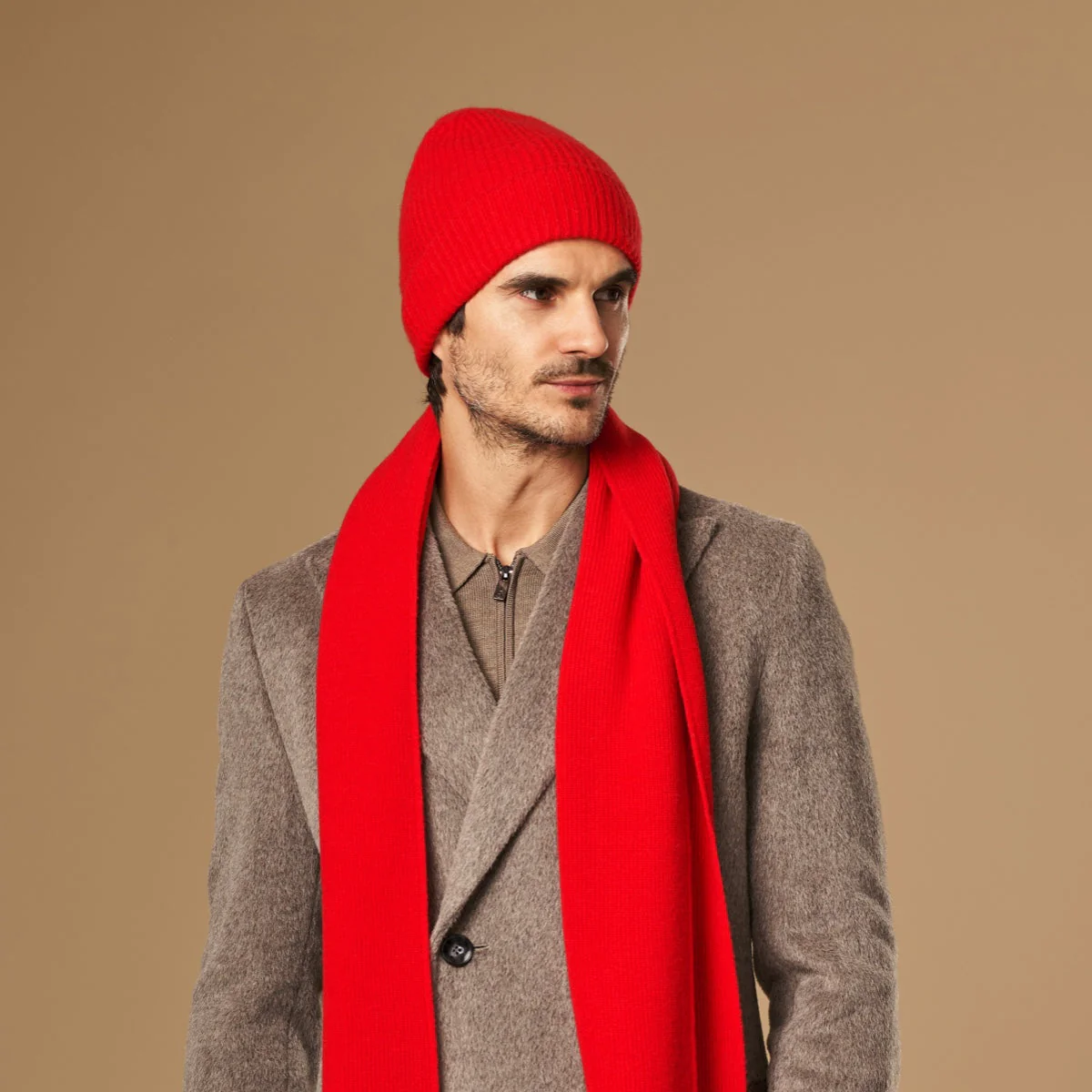 Mischa (red) - Premium beanie made of soft Merino wool (unisex) - Image 5