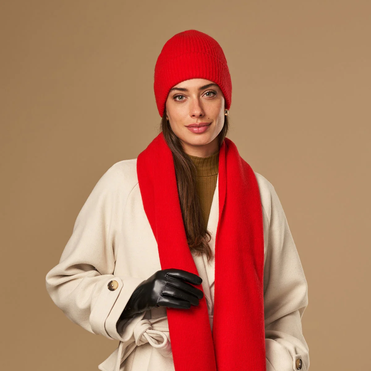 Mischa (red) - Premium beanie made of soft Merino wool (unisex) - Image 6