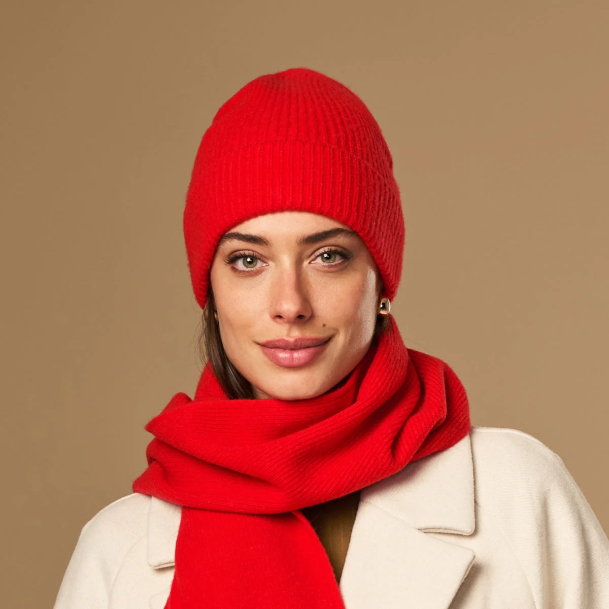 Mischa (red) - Premium beanie made of soft Merino wool (unisex) - Image 8