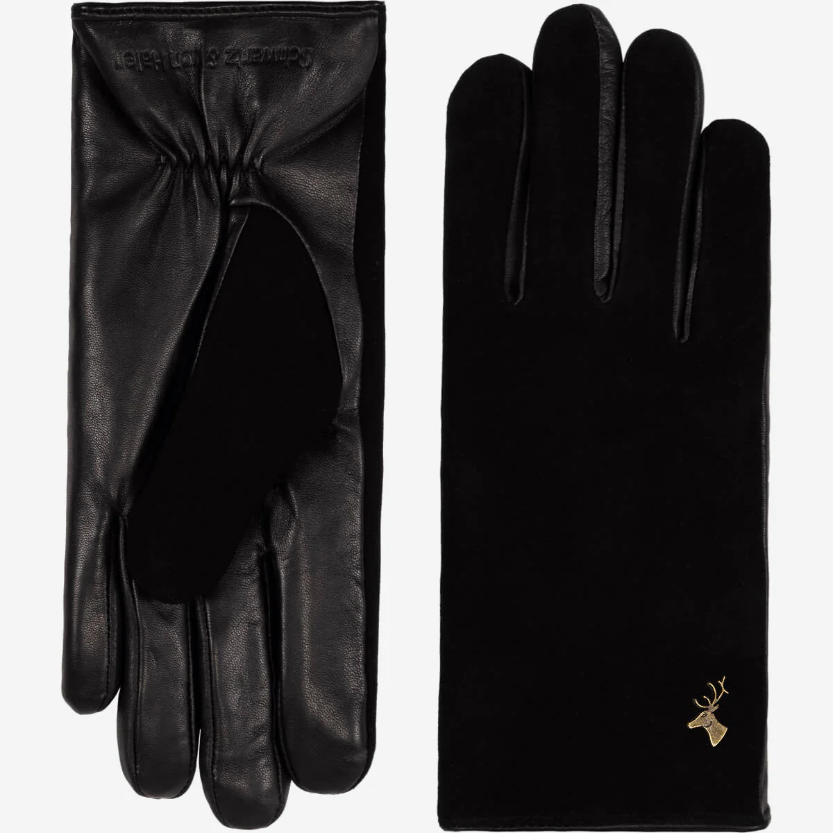 Nora (black) - Sheepskin leather gloves with faux fur lining & touchscreen feature - Image 3