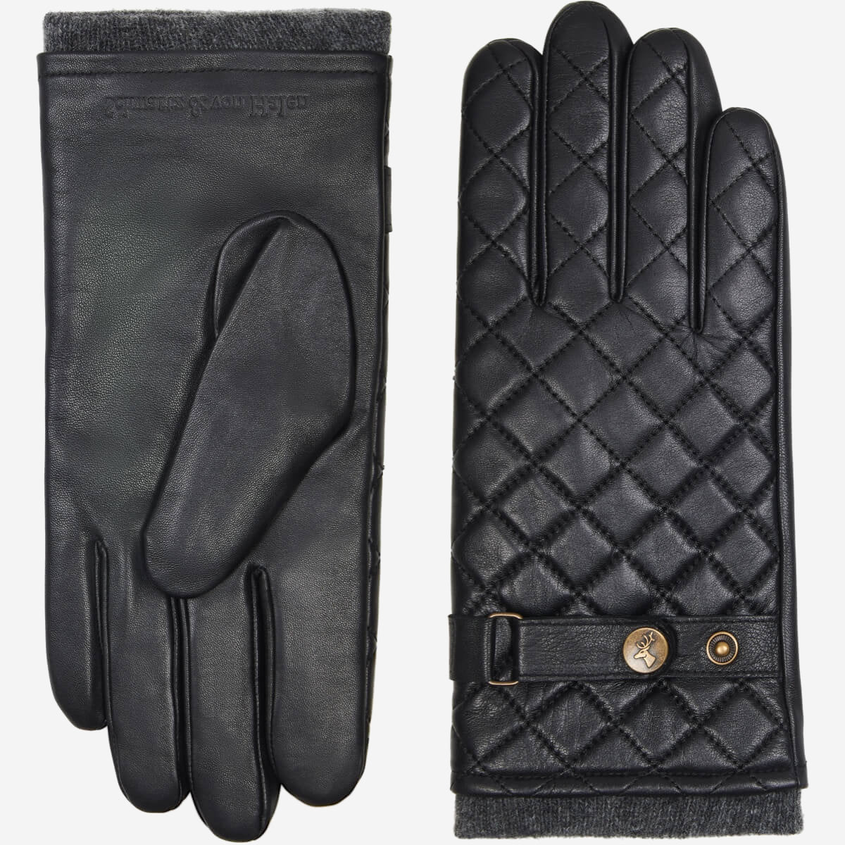 Smith (black) - Sheepskin leather gloves with snaps & touchscreen feature - Image 3