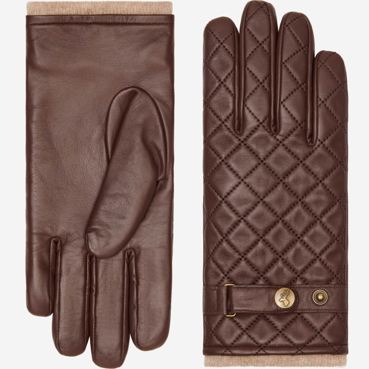 Smith (brown) - Sheepskin leather gloves with snap closure & touchscreen feature - Image 3